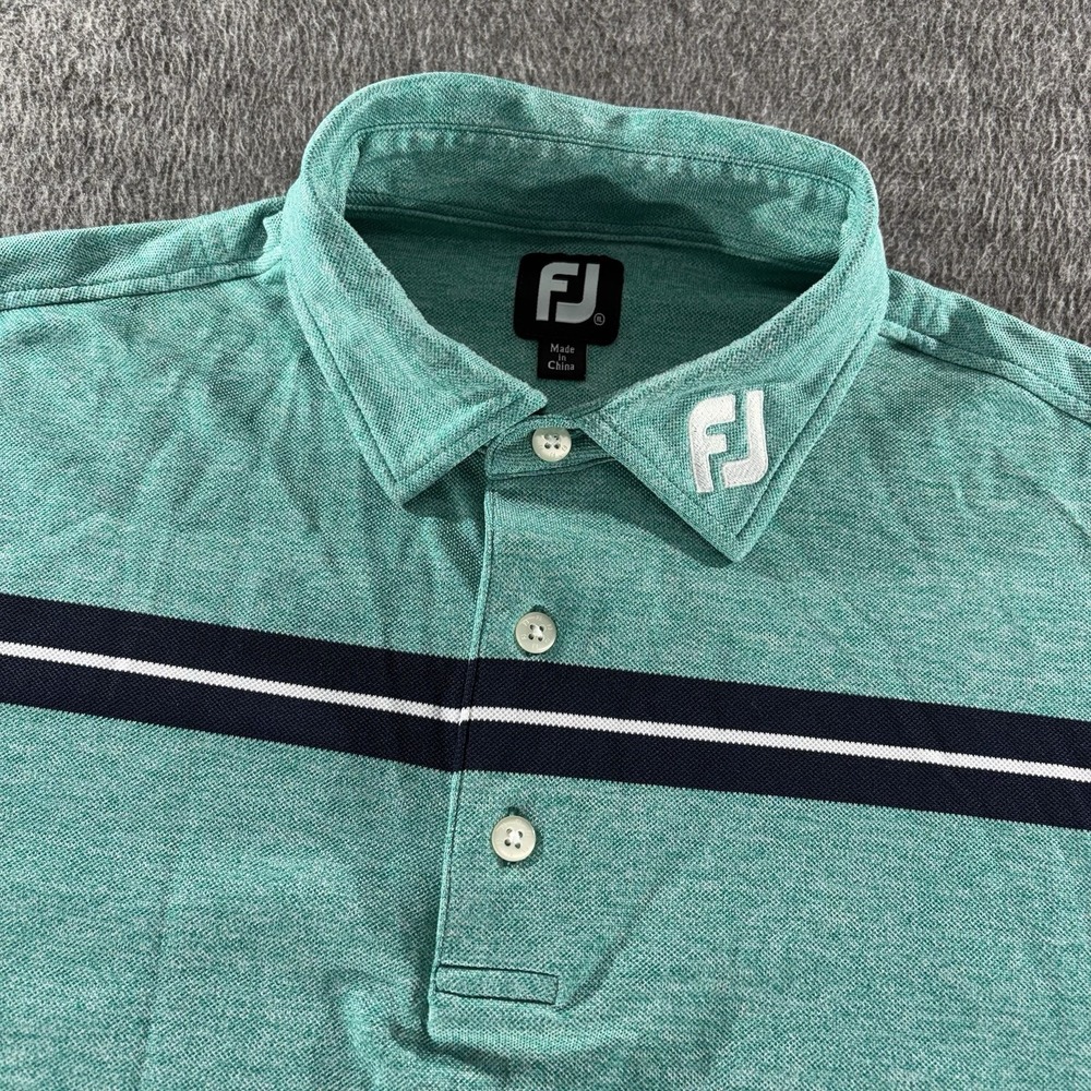FootJoy Mens XL Tour Issue FJ Collar Performance Golf Polo Shirt Green